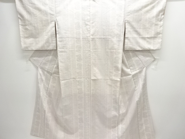 JAPANESE KIMONO / ANTIQUE KIMONO / SILK / TSUMUGI / WOVEN FLORAL ARABESQUE